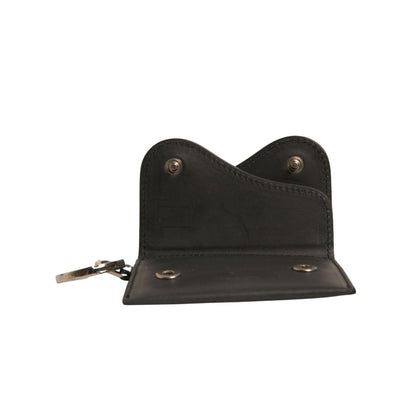 Dolce & Gabbana Black Leather Card Case Keychain Key Holder