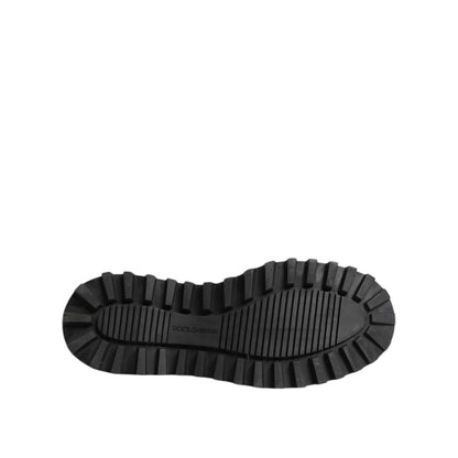 Dolce & Gabbana Black Leather Lace Up Derby Men Dress Shoes