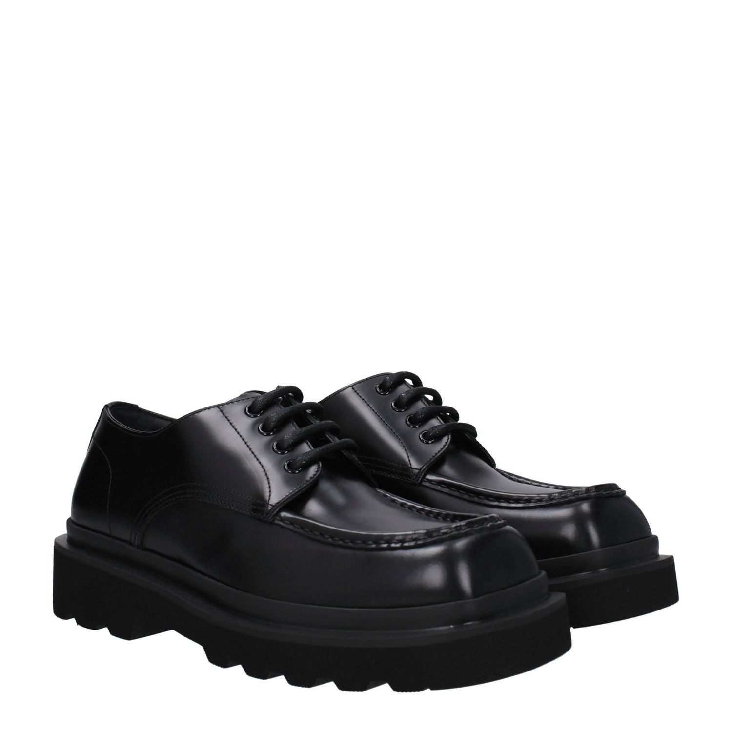 Dolce & Gabbana Black Leather Oxfords And Derbies