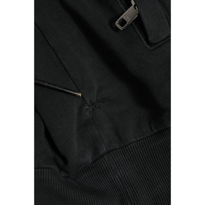 Dolce & Gabbana Black Logo Full Zip Hooded Sweatshirt Sweater