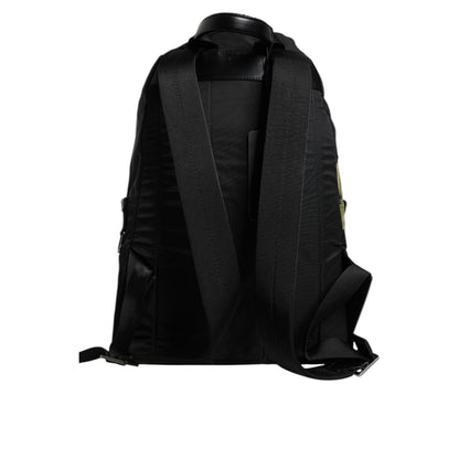 Dolce & Gabbana Black Logo Tape Polyamide School Travel Backpack Men Bag