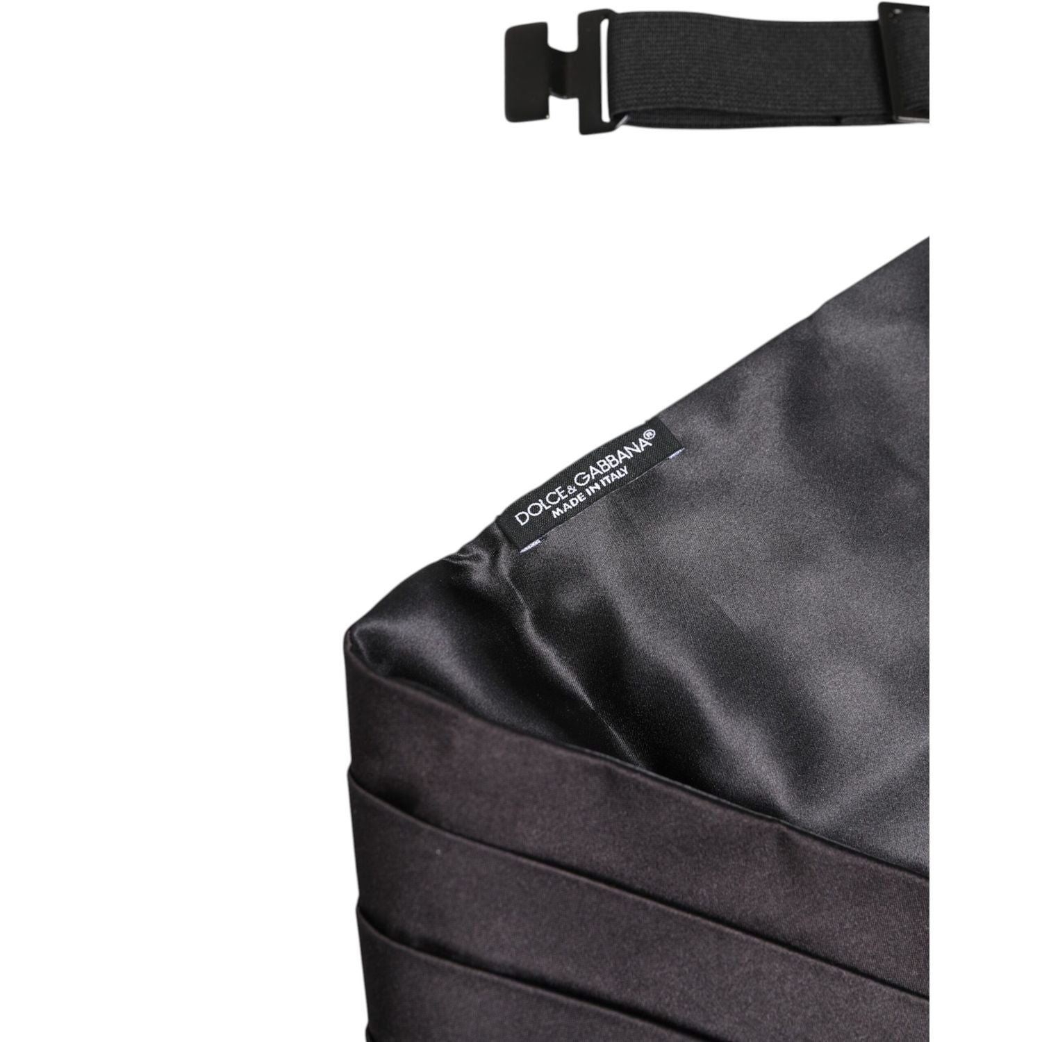 Dolce & Gabbana Black Men 100% Silk Belt Wide Waist Cummerbund