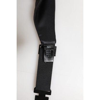 Dolce & Gabbana Black Men 100% Silk Belt Wide Waist Cummerbund