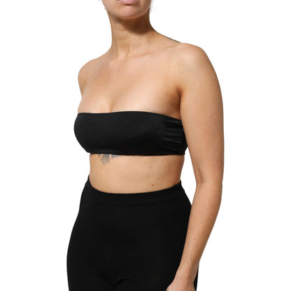 Dolce & Gabbana Black Nylon Blend Bandeau Strapless Tube Top