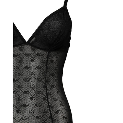 Dolce & Gabbana Black Nylon Stretch Bodysuit Lingerie Underwear