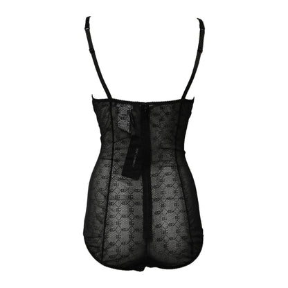 Dolce & Gabbana Black Nylon Stretch Bodysuit Lingerie Underwear