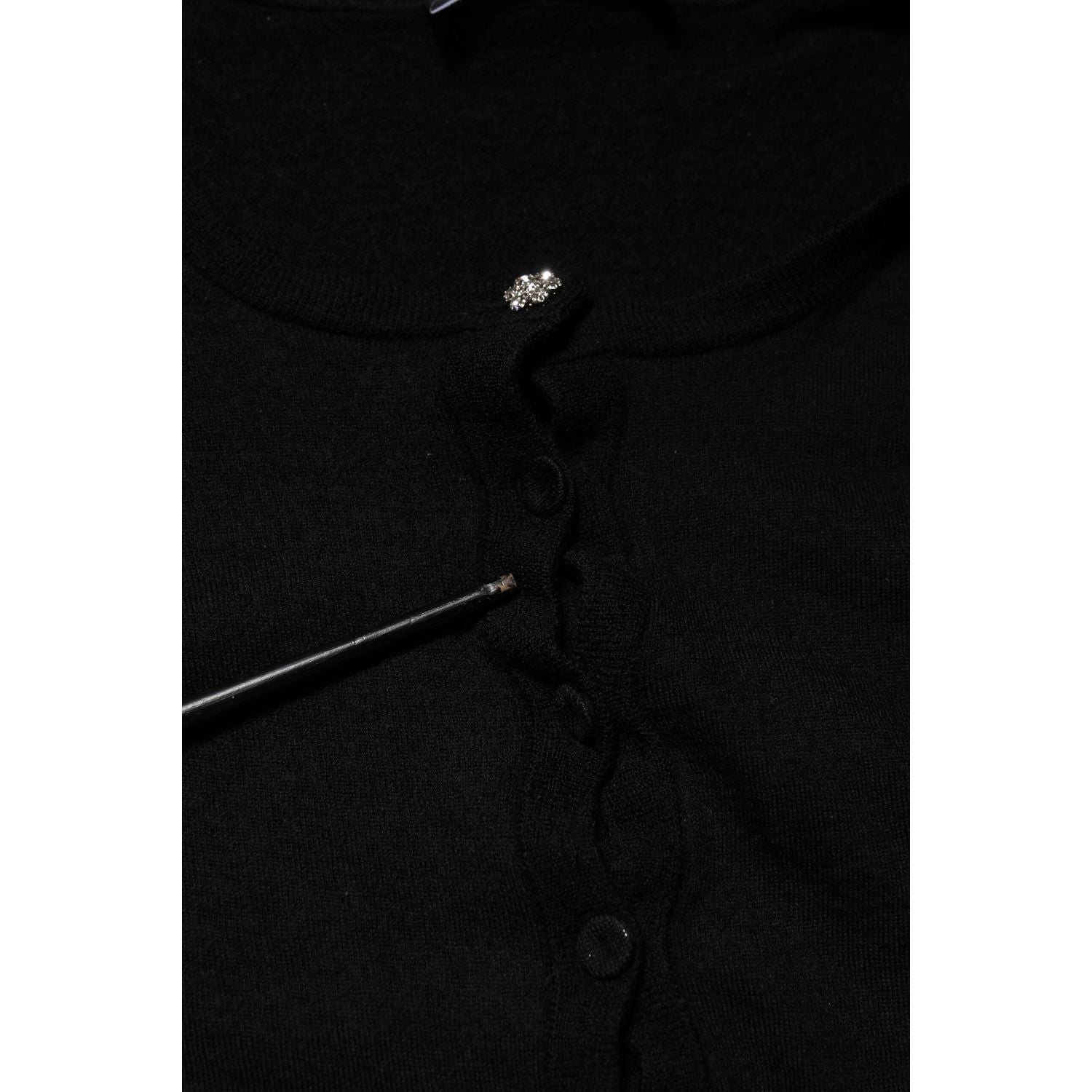 Dolce & Gabbana Black STAFF Round Neck Cardigan Sweater