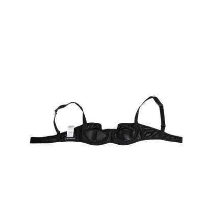 Dolce & Gabbana Black Satin Underwire Bra Lingerie IT2 Underwear
