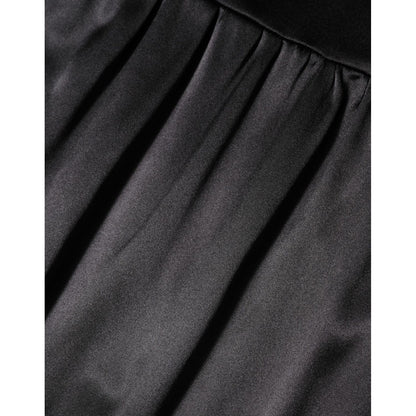 Dolce & Gabbana Black Silk Blend Lace Trim Sleeveless Mini Dress