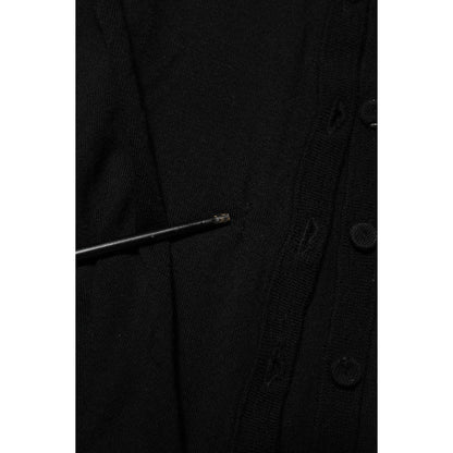 Dolce & Gabbana Black Virgin Wool Buttoned Cardigan Sweater