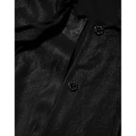 Dolce & Gabbana Black Viscose Long Sleeve Tie Neck Blouse Top with button front and chic silhouette