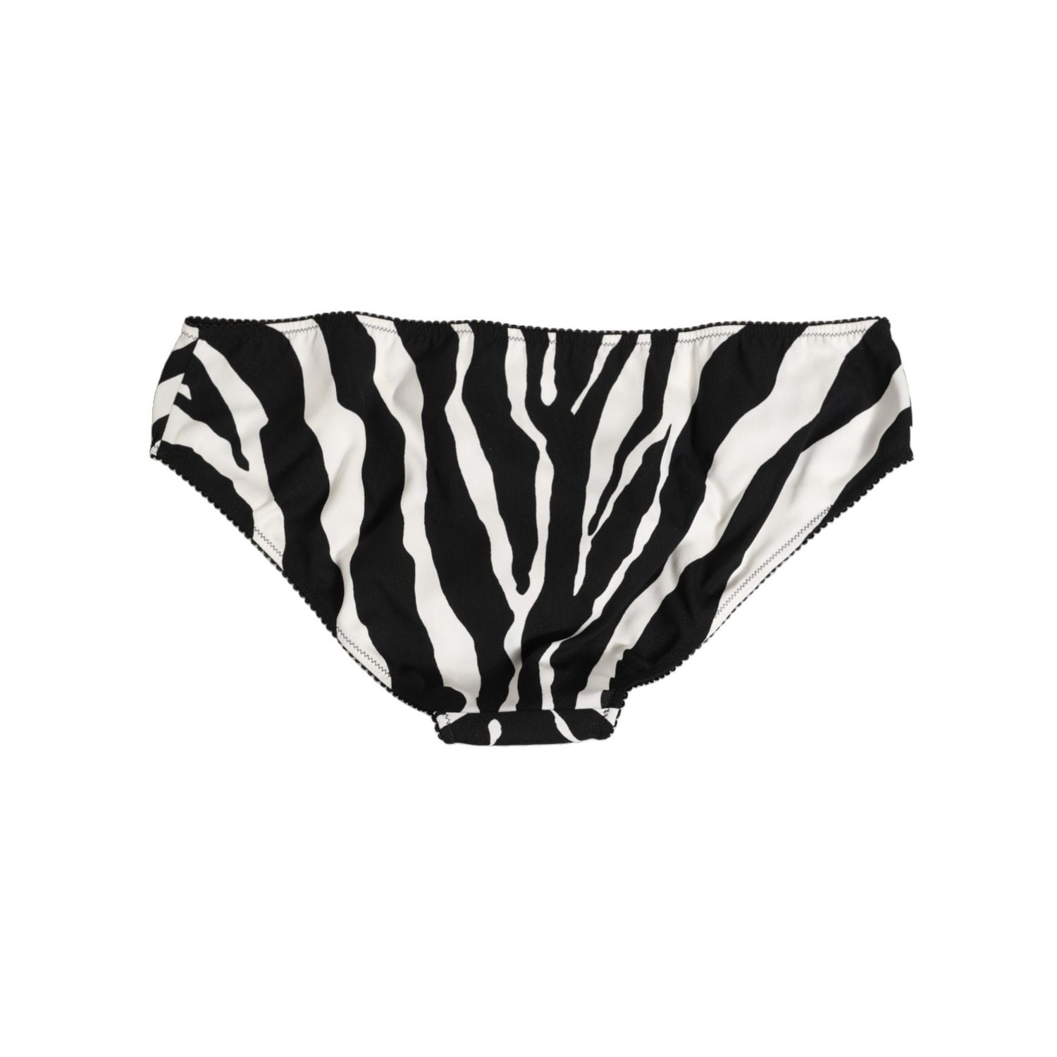 Dolce & Gabbana Black White Zebra Print Slip Briefs Underwear