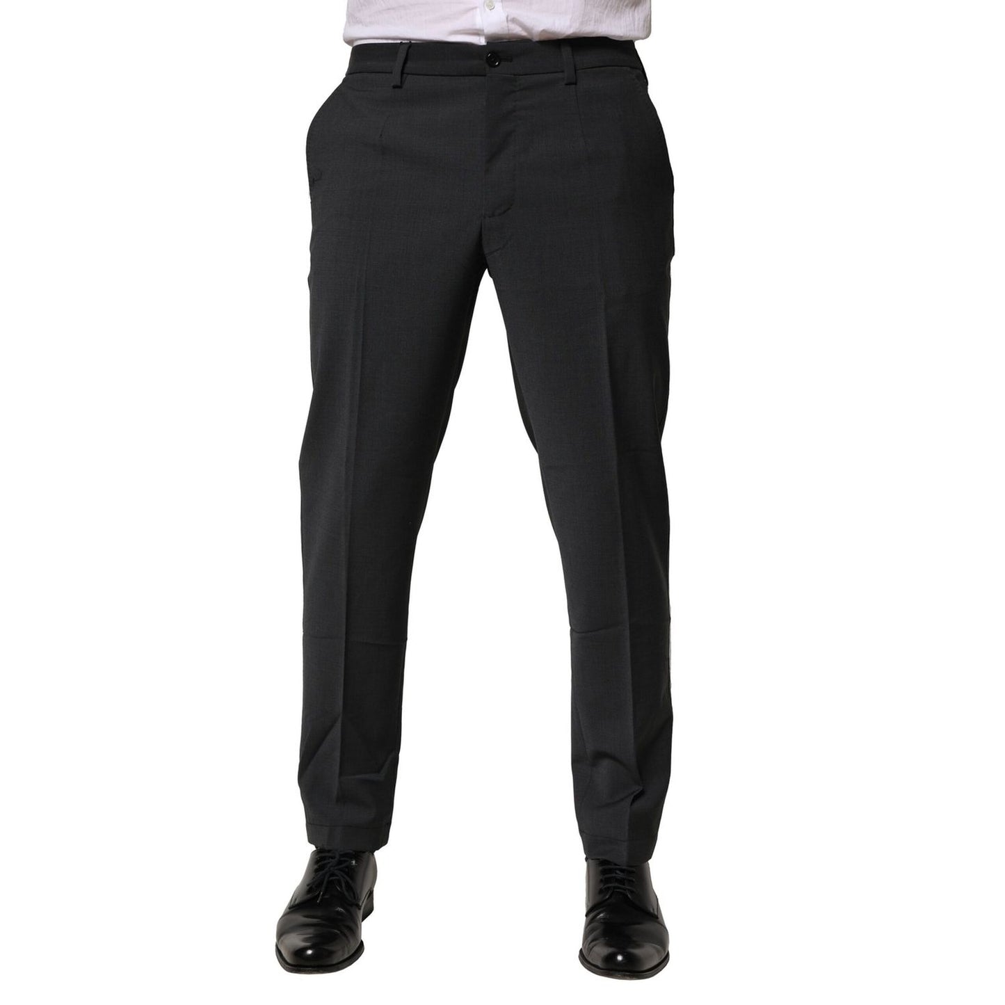 Dolce & Gabbana Black Wool Dress Slim Formal Pants