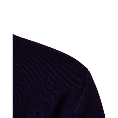 Dolce & Gabbana Blue 1984 Milano CrewNeck Sweatshirt Sweater fabric detail, showcasing luxurious material and craftsmanship.
