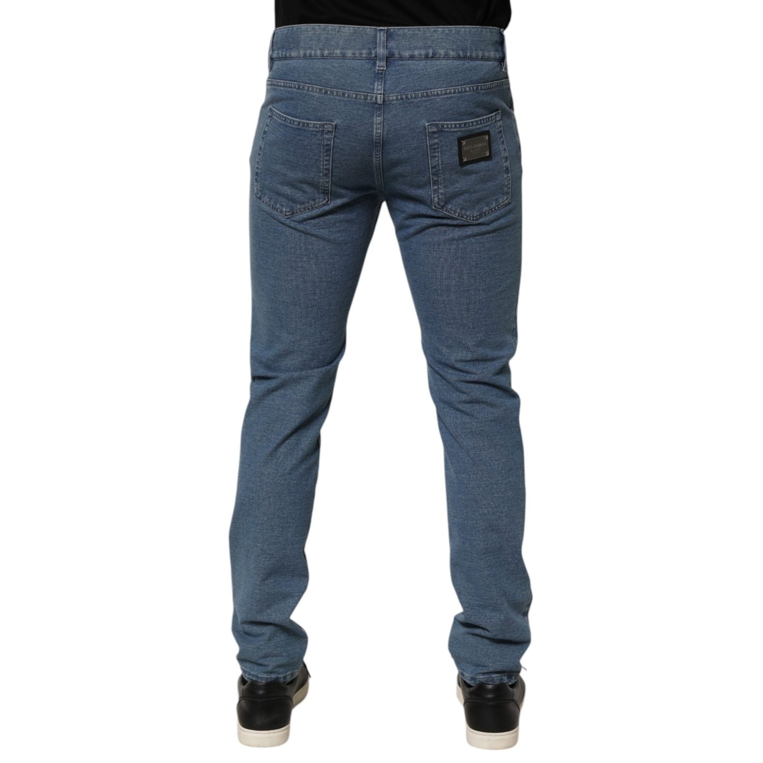 Dolce & Gabbana Blue Cotton Stretch Slim Fit Men Denim Jeans