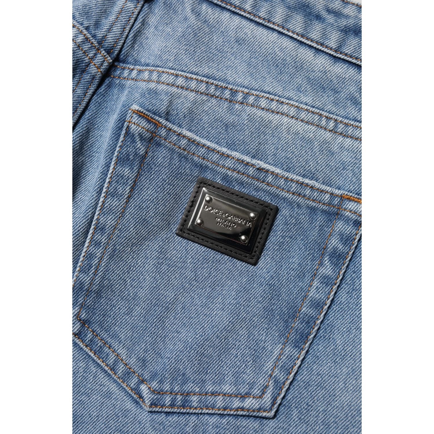 Dolce & Gabbana Blue Washed Skinny High Waist Denim Jeans