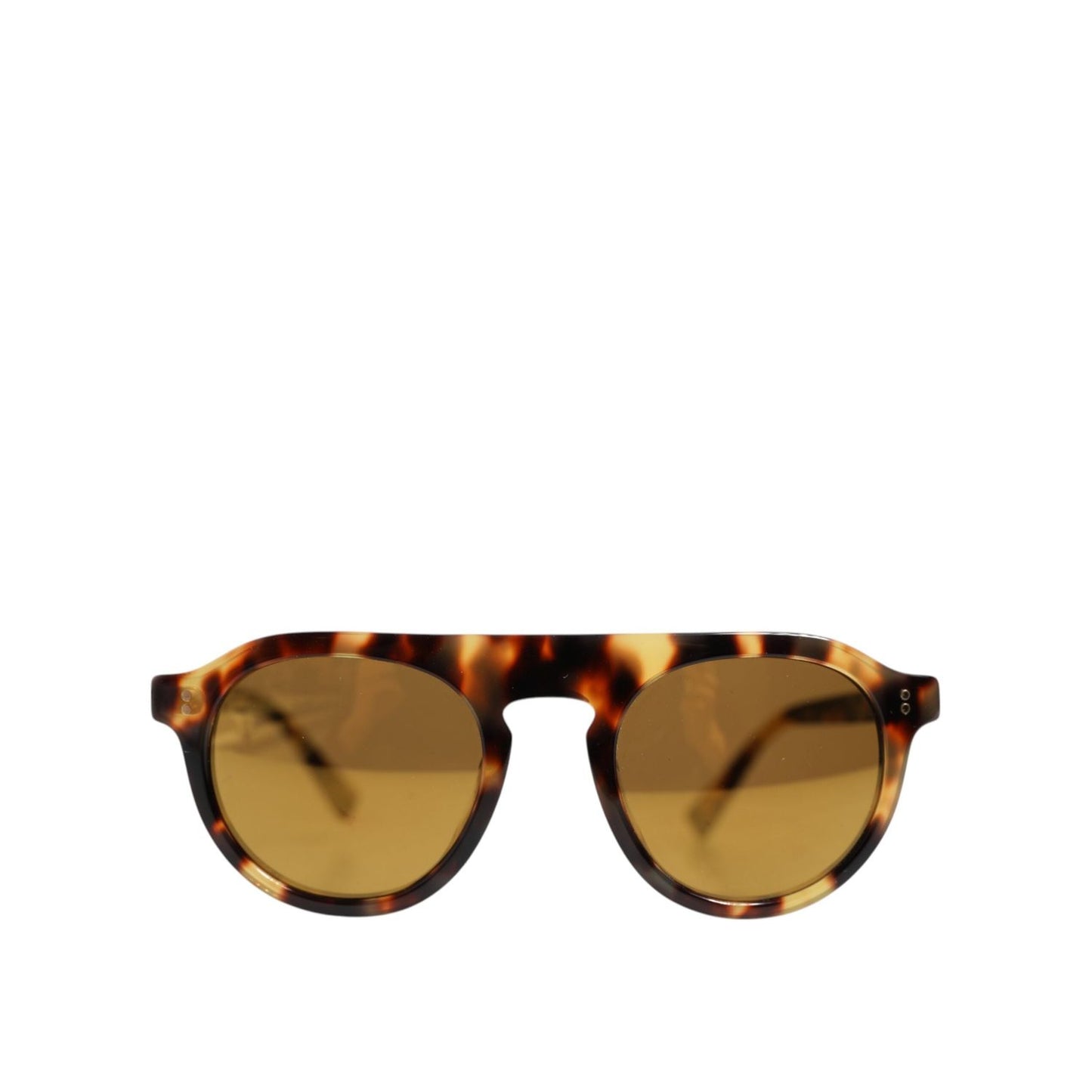 Dolce & Gabbana Brown Acetate Round Leopard Print Eyewear Sunglasses