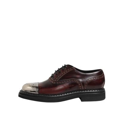 Dolce & Gabbana Brown Leather Lace Up Dress Men Oxford Shoes