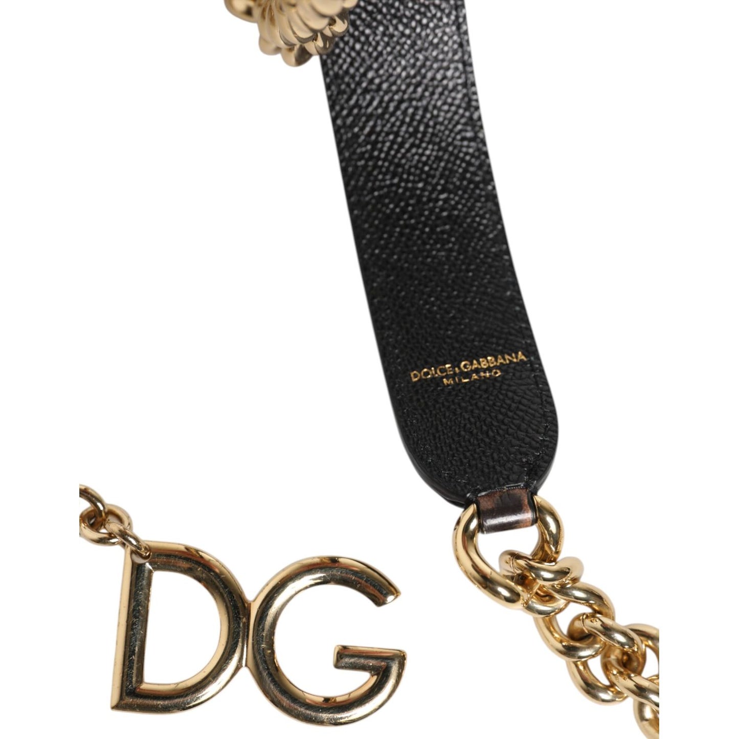 Dolce & Gabbana Brown Leopard Gold Brass Chain Accessory Shoulder Strap