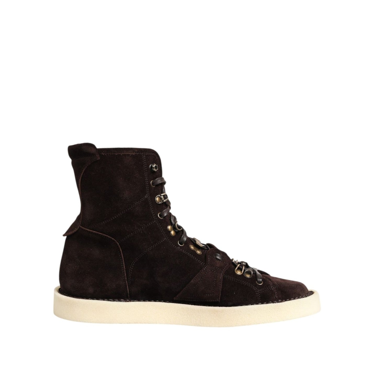 Dolce & Gabbana Brown Suede Lace Up Ankle Short Boots Shoes, sleek and stylish with refined casual design, perfect for any outfit combination.