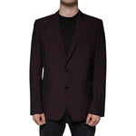 Dolce & Gabbana Bordeaux Wool Single Breasted Dress Blazer JKT4080-54