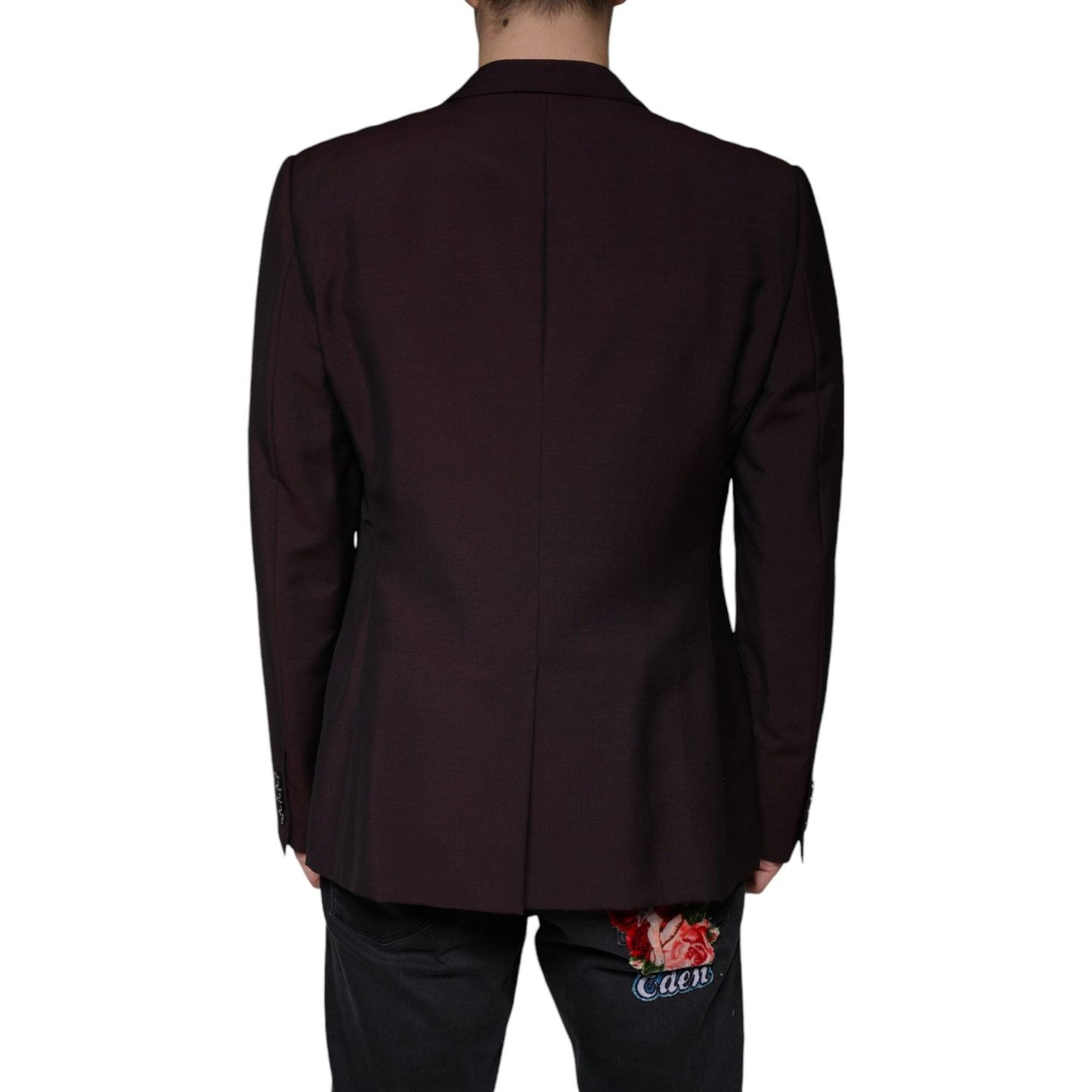 Dolce & Gabbana Bordeaux Wool Single Breasted Dress Blazer JKT4080-54