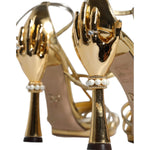 Dolce & Gabbana Gold Leather Baroque Heels Sandals Shoes LA11811-37