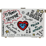 Dolce & Gabbana White Graffiti Print Clutch Crossbody Bag Dolce & Gabbana Light Gray