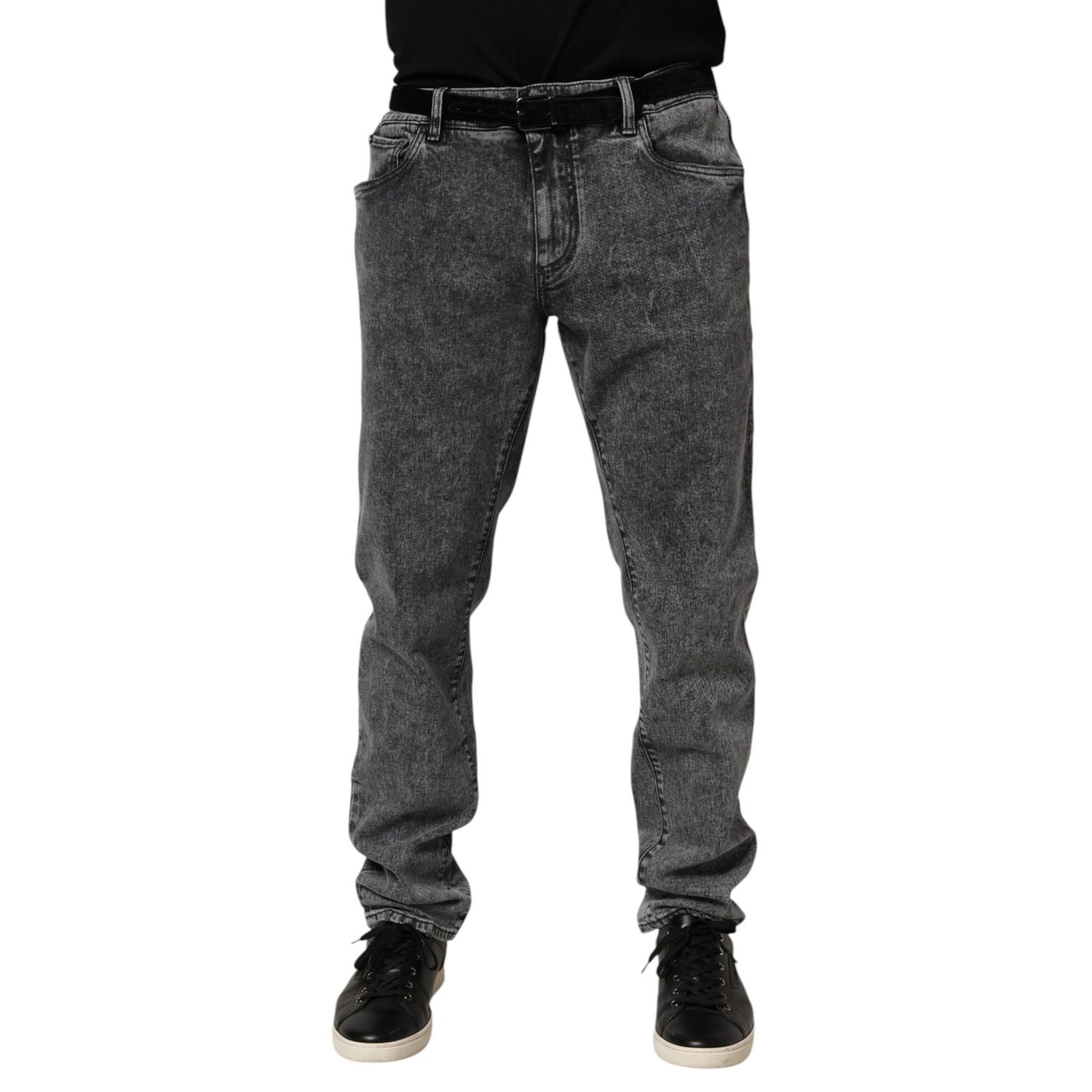 Dolce & Gabbana Gray Cotton Slim Fit Denim Trouser Jeans