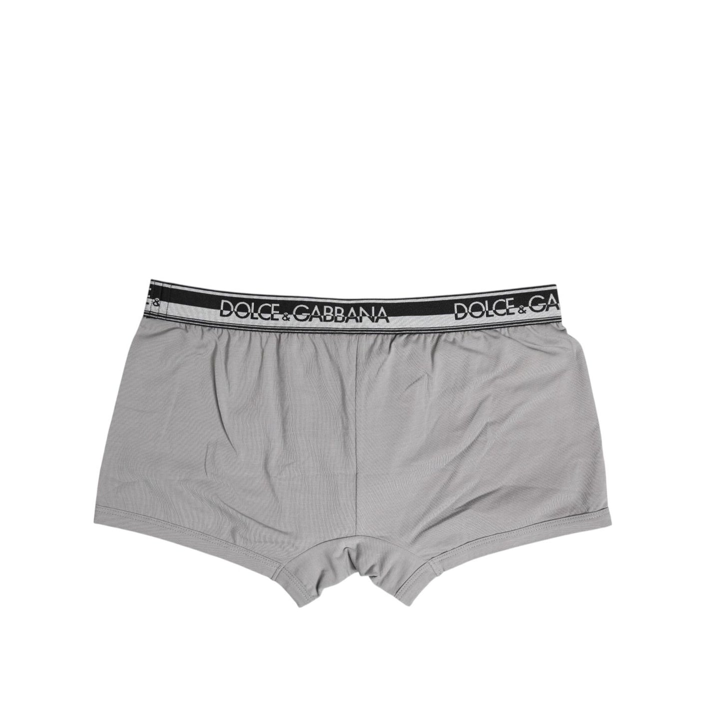 Dolce & Gabbana Gray Cotton Stretch Regular Boxer Underwear