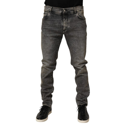 Dolce & Gabbana Gray Cotton Stretch Slim Fit Men Denim Jeans