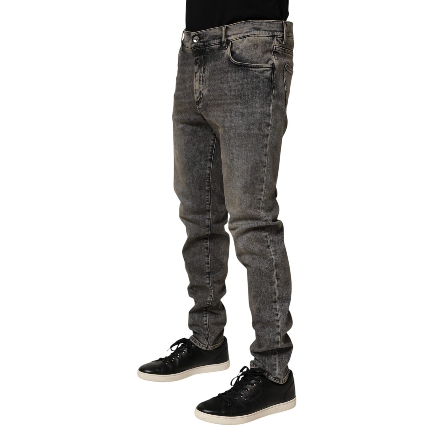 Dolce & Gabbana Gray Cotton Stretch Slim Fit Men Denim Jeans