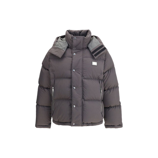 Dolce & Gabbana Gray Padded Down Jacket Polyester Coat