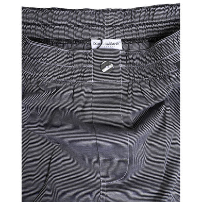 Dolce & Gabbana Gray Striped Cotton Regular Boxer Underwear