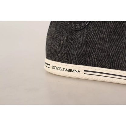 Dolce & Gabbana Gray Wool Cotton Casual High Top Sneakers