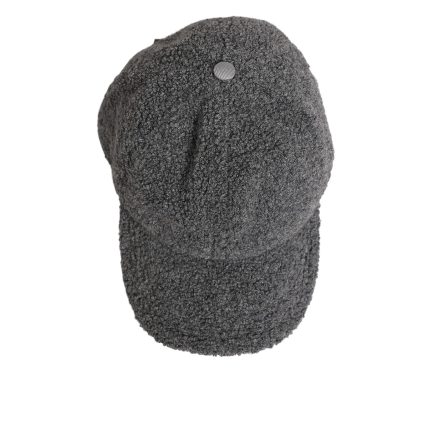 Dolce & Gabbana Gray Wool Fleece Rapper Men Baseball Capello Hat