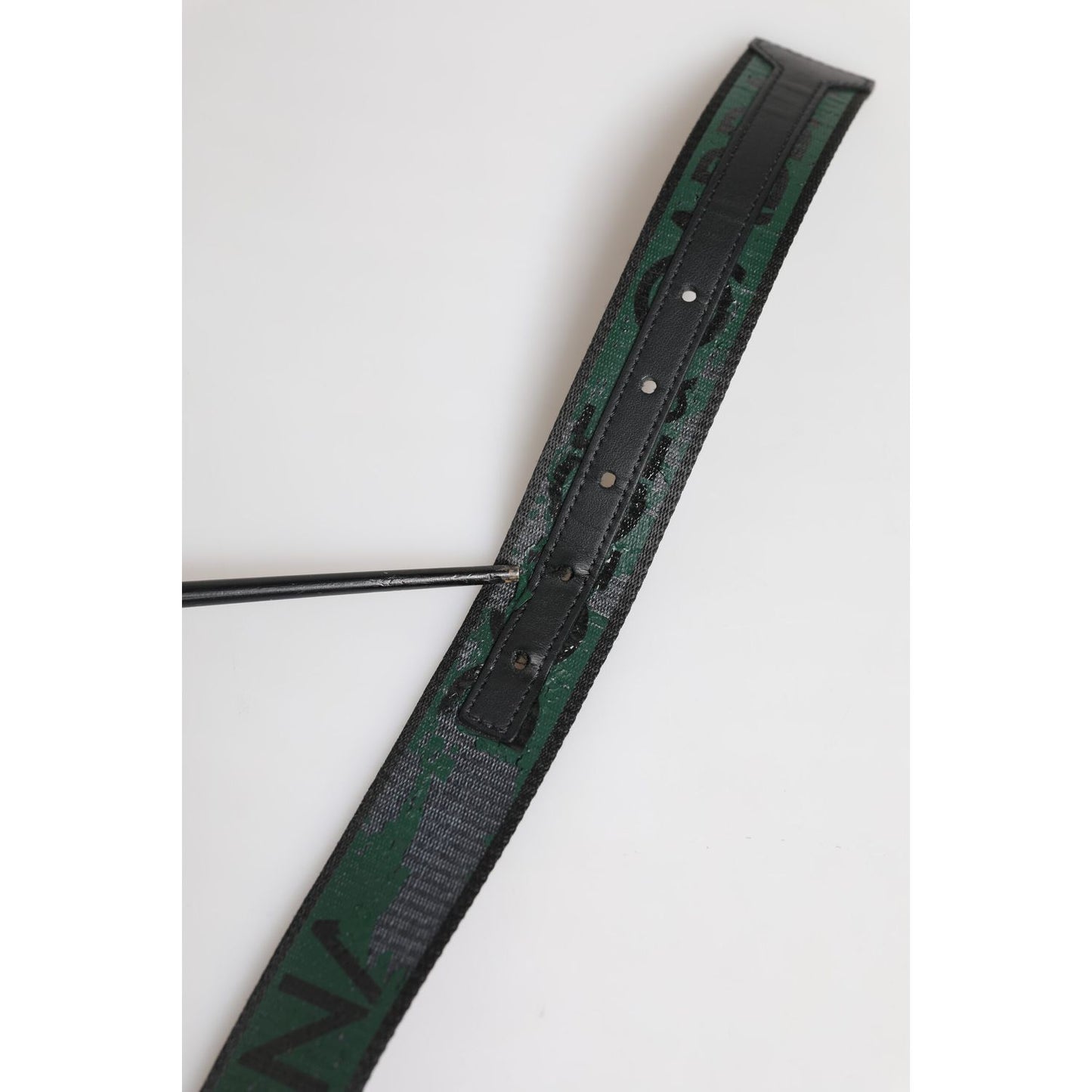 Dolce & Gabbana Green Black Polyester DG Logo Buckle Belt