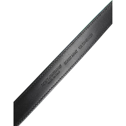 Dolce & Gabbana Green Black Polyester Metal Buckle Belt
