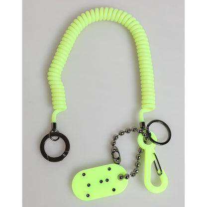 Dolce & Gabbana Green Springy Key Holder DG Logo Men's Keychain Keyring