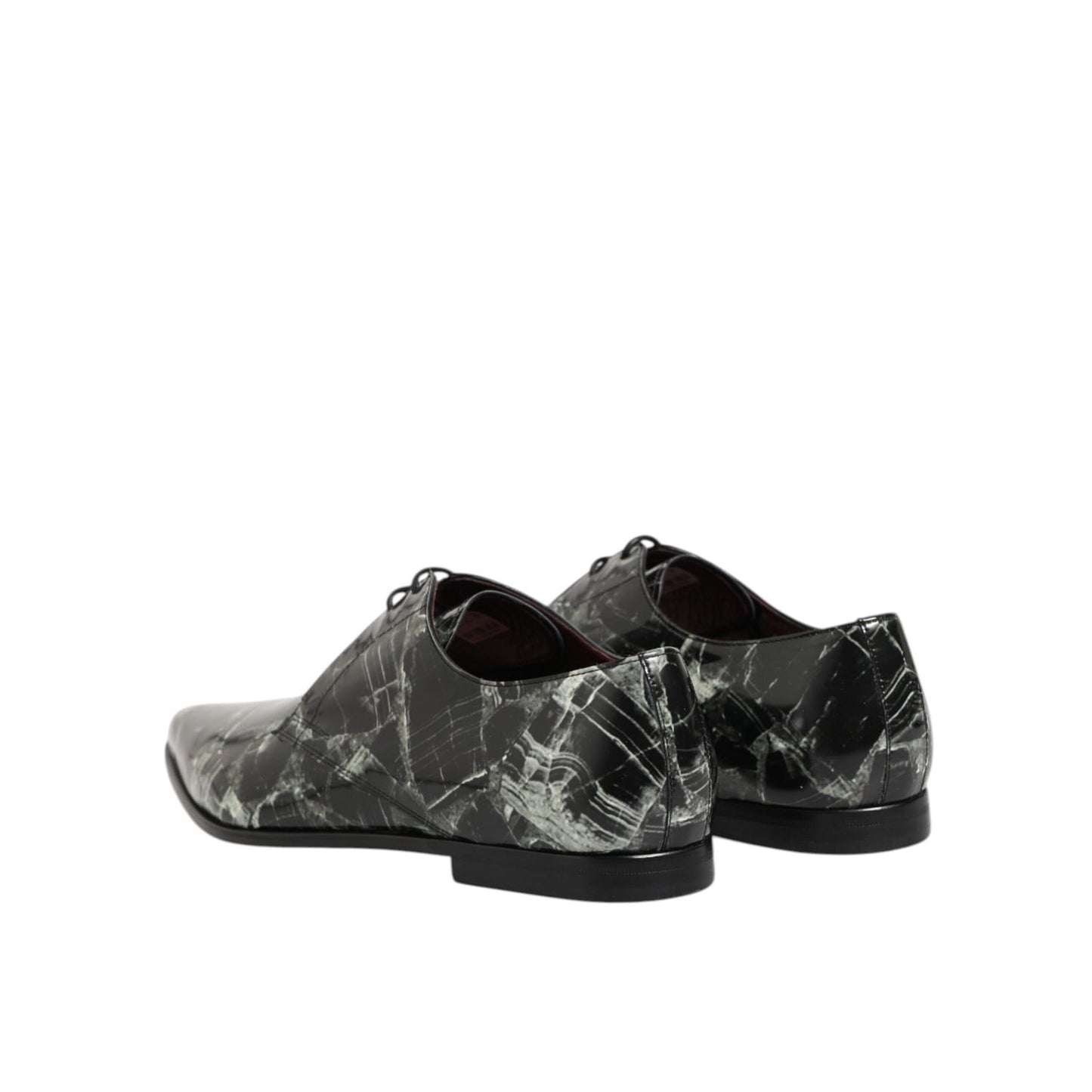 Dolce & Gabbana Marbled Pattern Dress Lace Up Derby Shoes