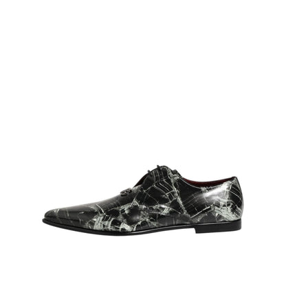 Dolce & Gabbana Marbled Pattern Dress Lace Up Derby Shoes