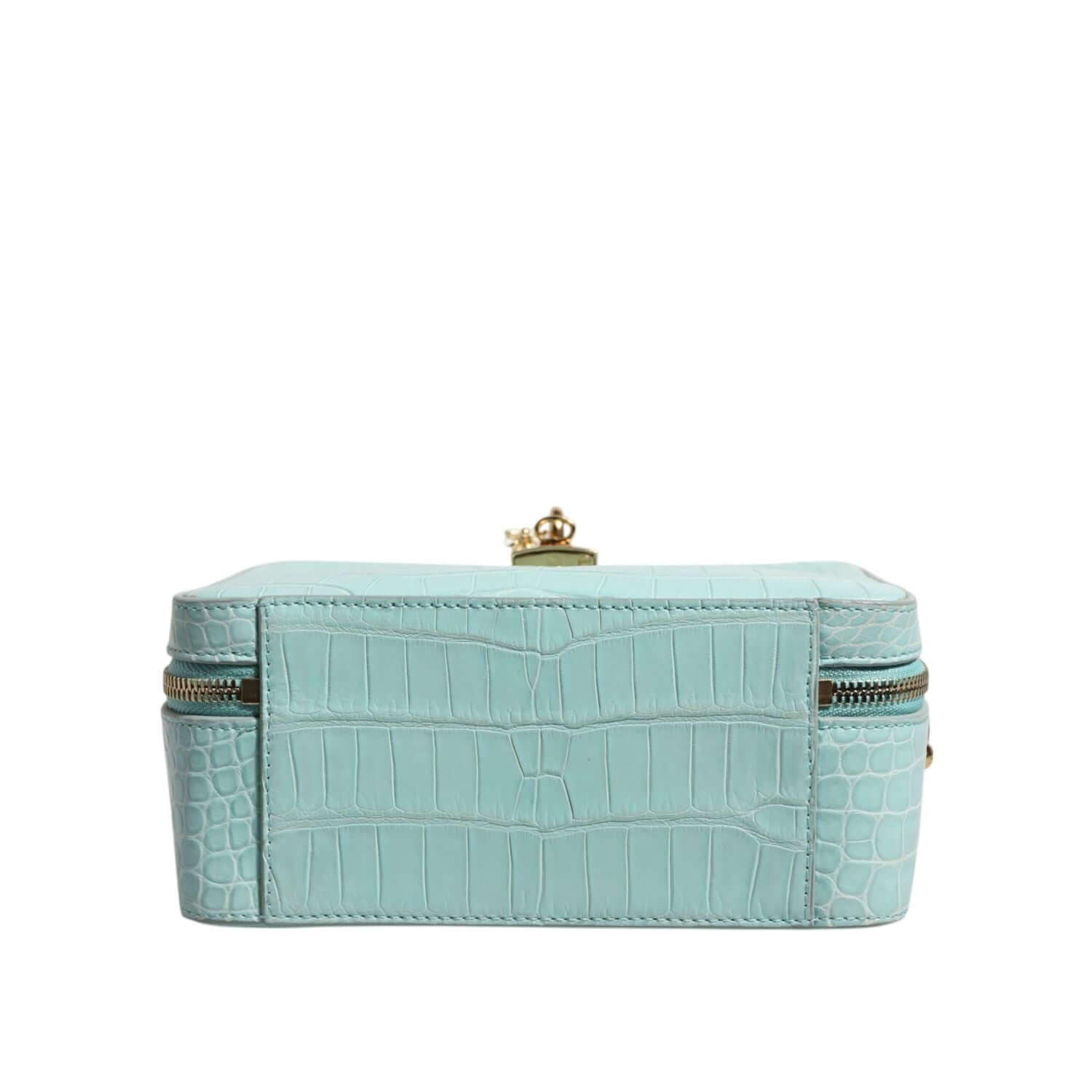 Dolce & Gabbana Mint Green Embossed Leather Padlock Shoulder Bag