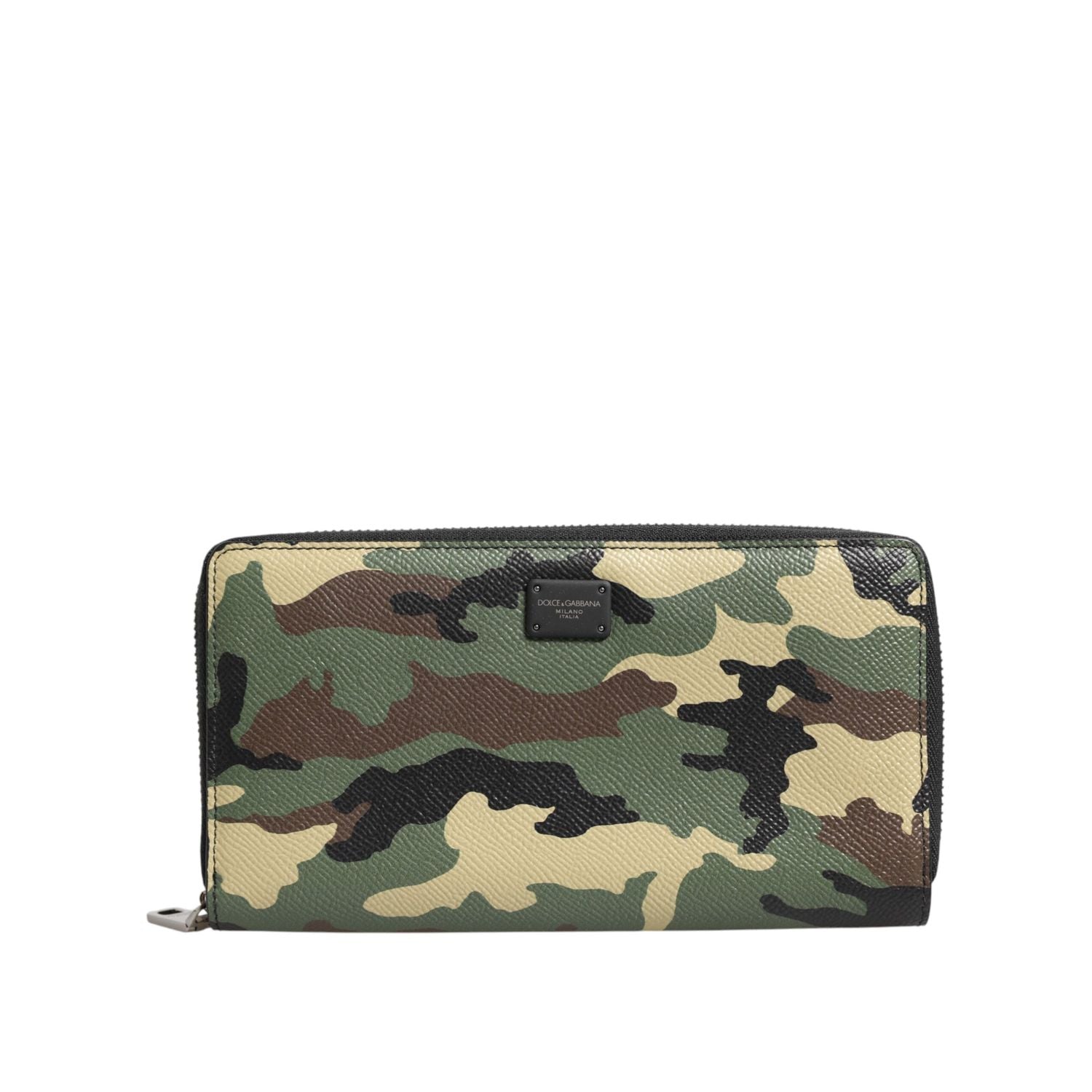 Dolce & Gabbana Multicolor Camouflage Logo Zip Around Continental Wallet