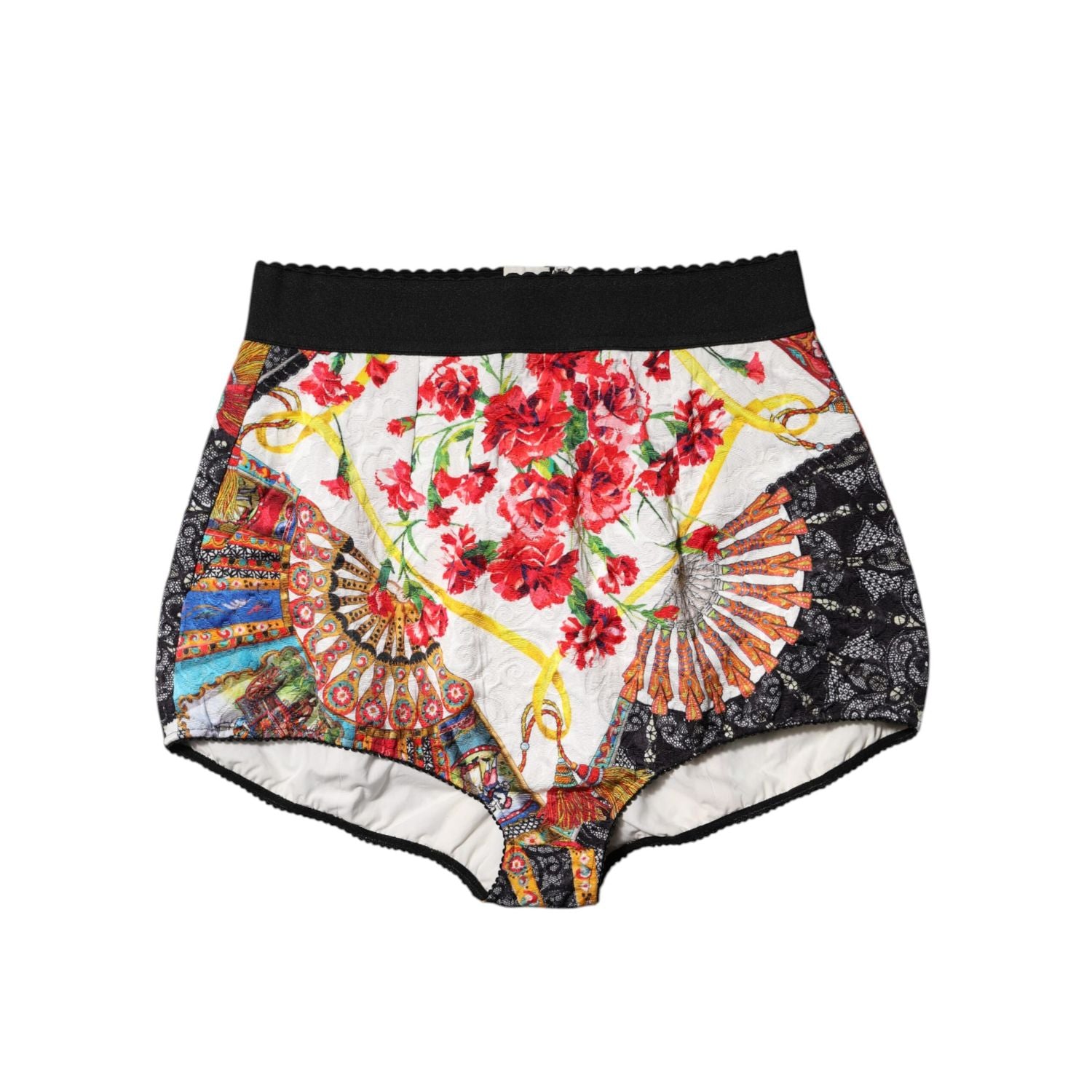 Dolce & Gabbana Multicolor Floral High Waist Hot Pants Shorts
