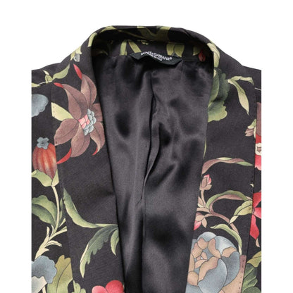 Dolce & Gabbana Multicolor Floral Leopard 1 Button Men Suit Jacket