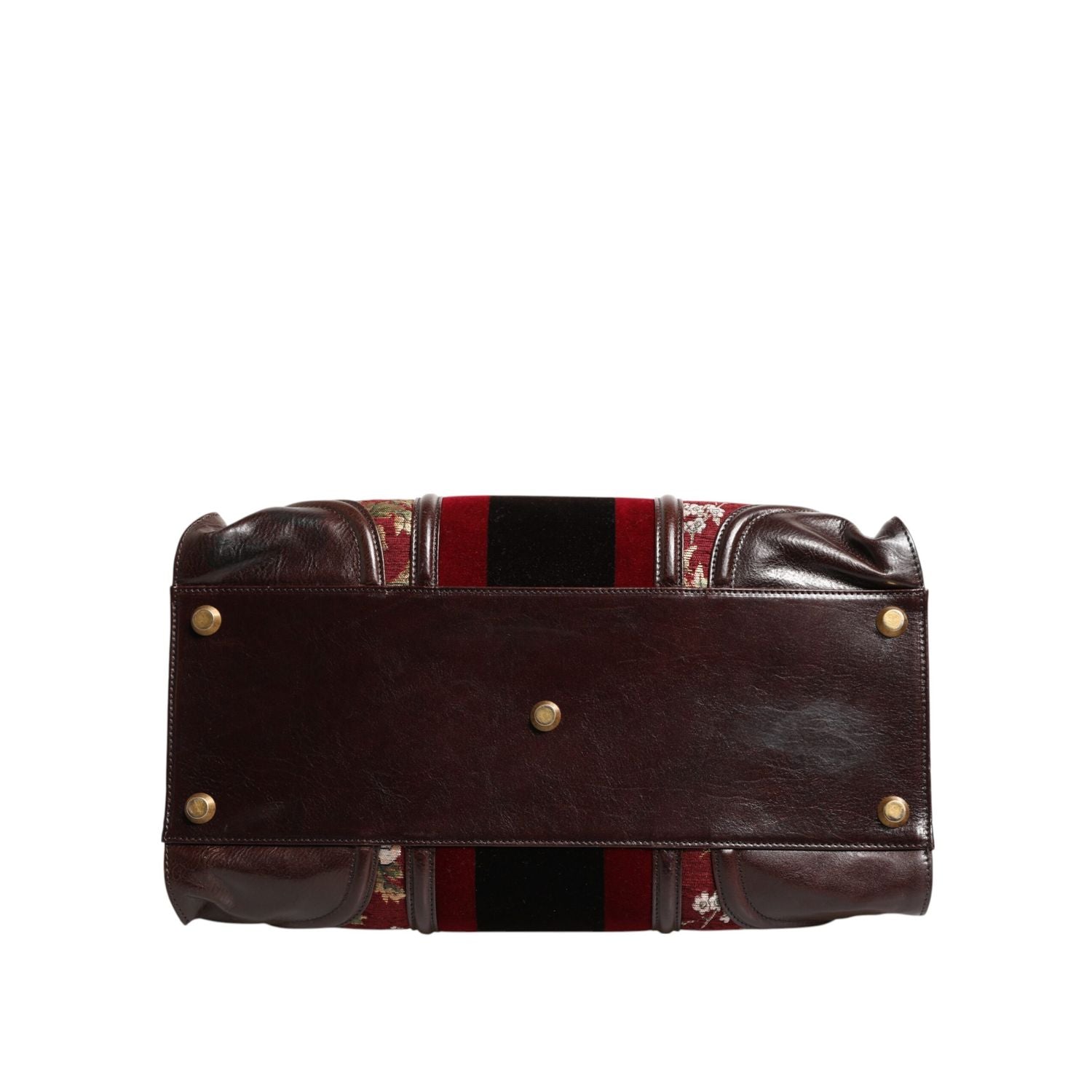 Dolce & Gabbana Multicolor Leather Jacquard Velvet Travel Duffle Bag