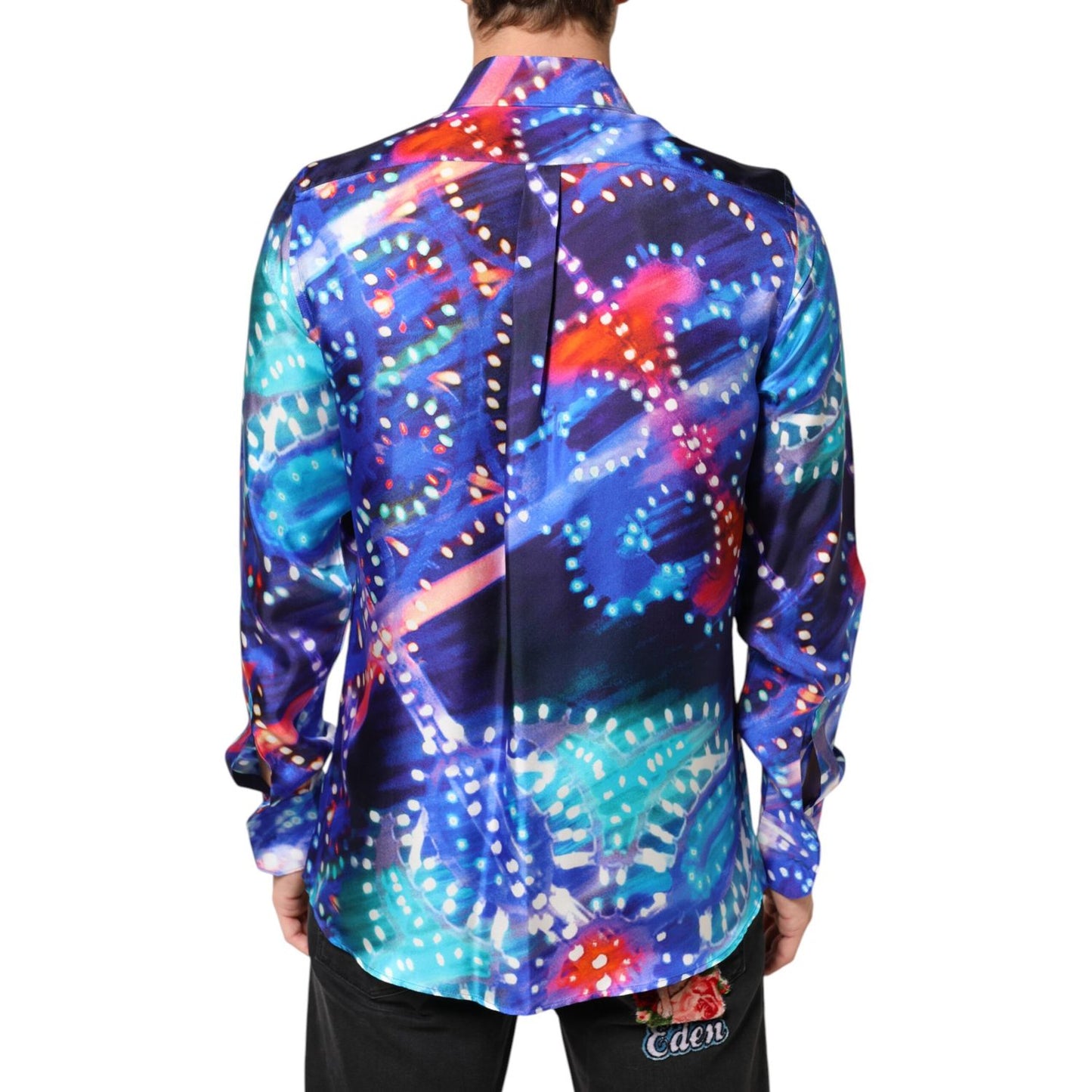 Dolce & Gabbana Multicolor Luminarie MARTINI Slim Men Shirt