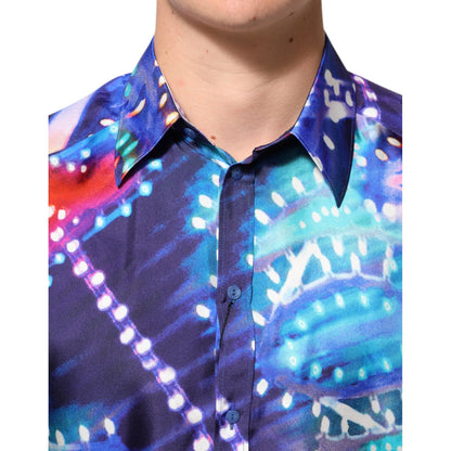 Dolce & Gabbana Multicolor Luminarie MARTINI Slim Men Shirt
