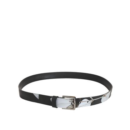 Dolce & Gabbana Multicolor PVC Floral Silver Buckle Men Belt