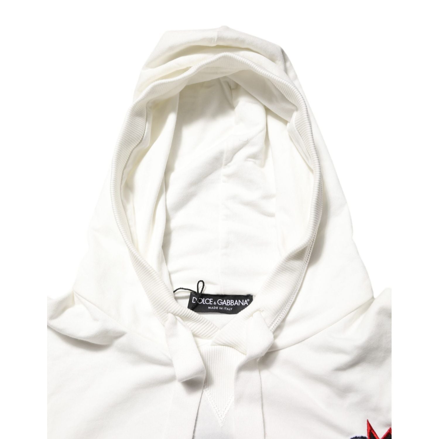 Dolce & Gabbana Off White Cotton Panda Hooded Sweatshirt Sweater